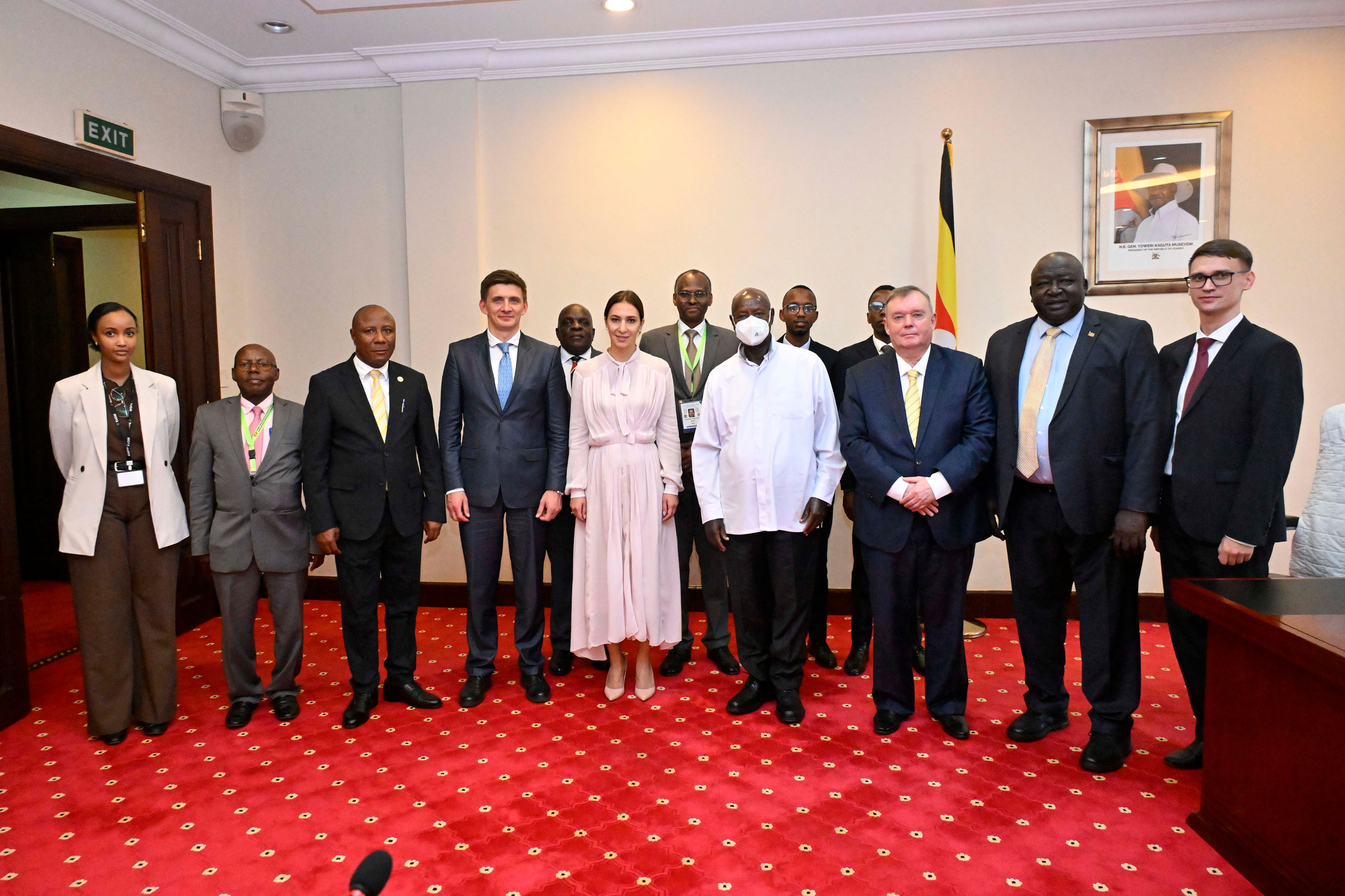 President Yoweri Kaguta Museveni met and held fruitful discussions with H.E. Vladlen Semivolos, the Ambassador of the Russian Federation to Uganda and Ms. Bella Cherkesova, Russia's Deputy Minister of Digital Development, Communications and Mass Media.