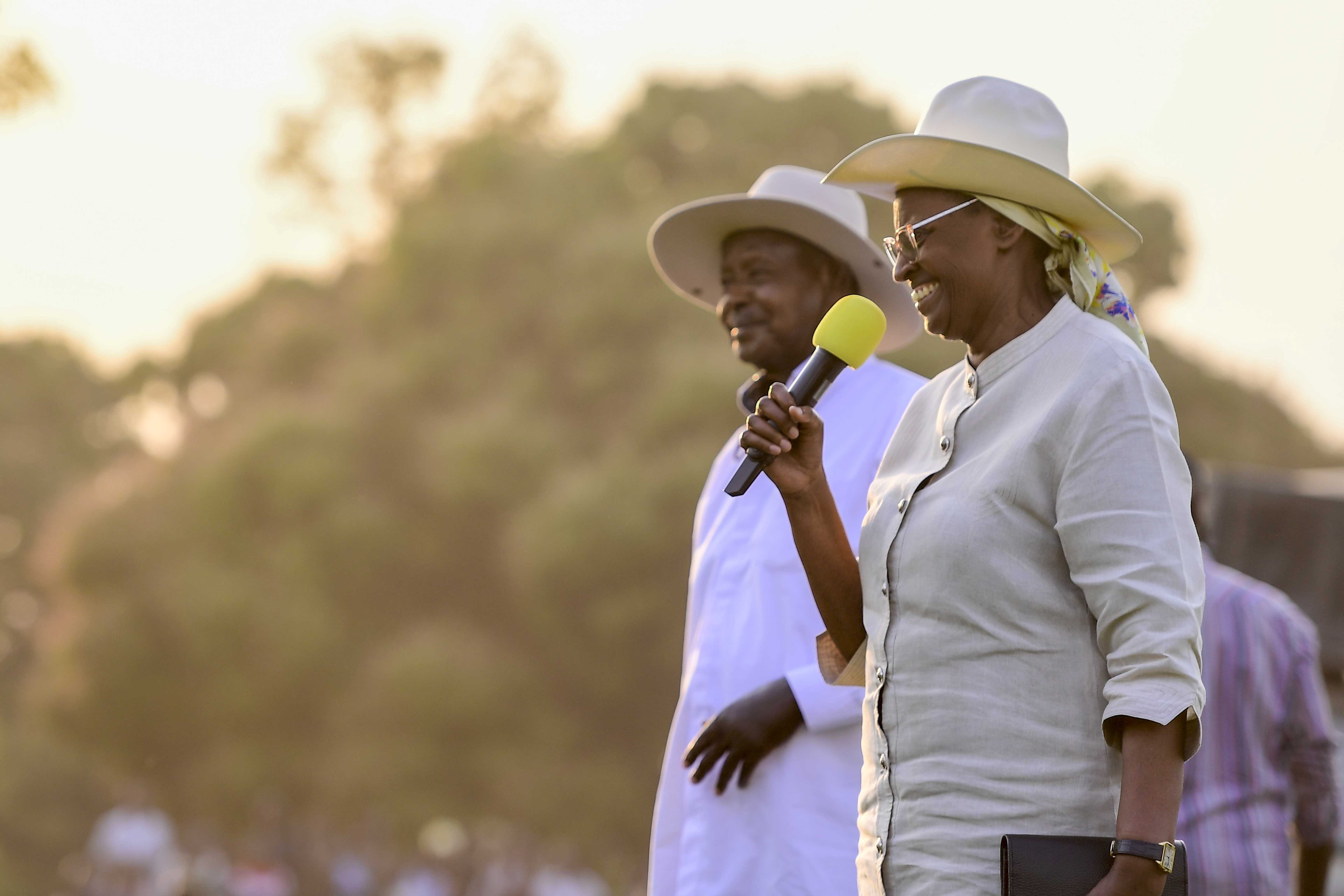 President Museveni with the First Lady Janet Kataaha