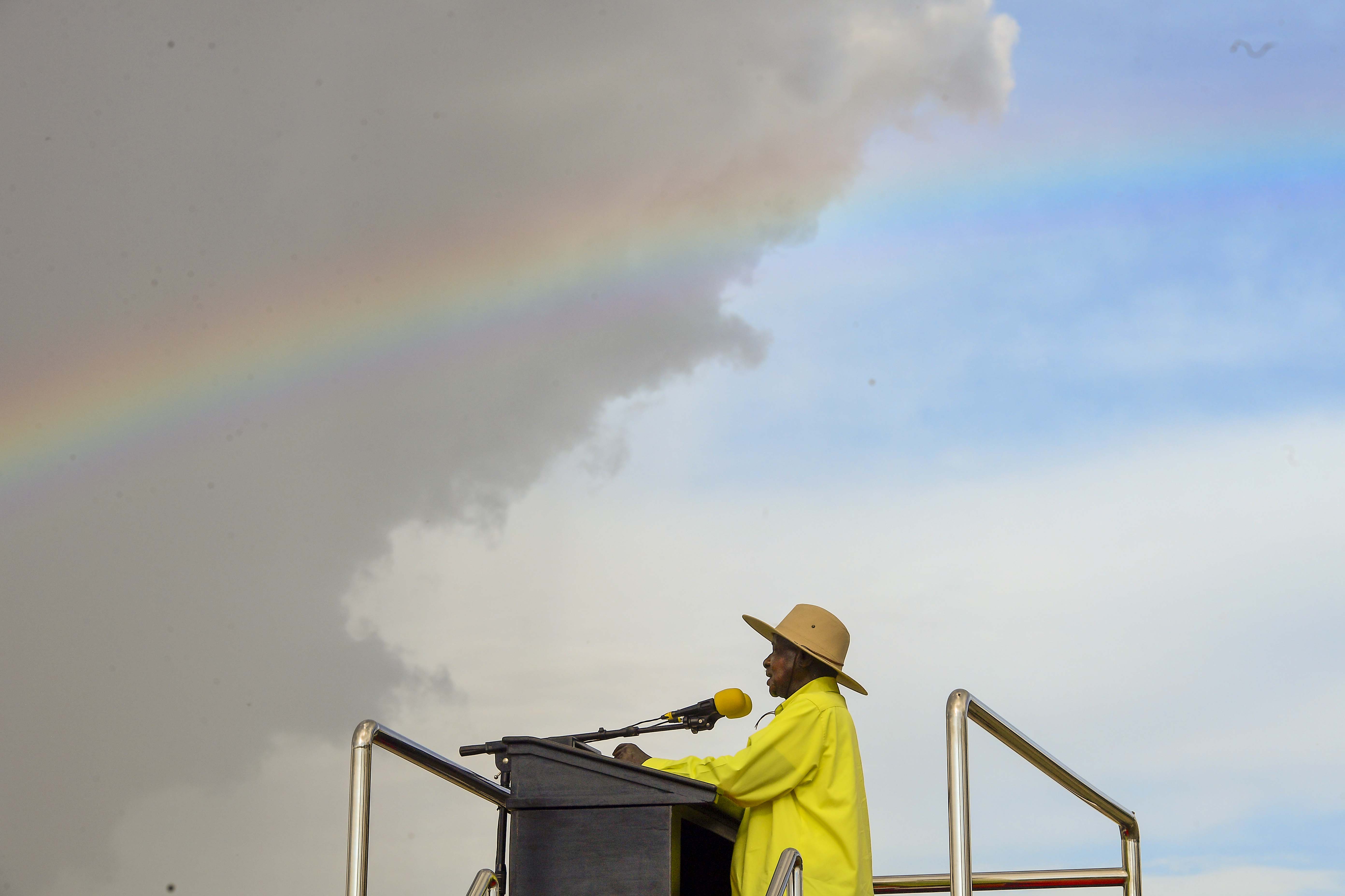 President Museveni campaigning at Celecelea Stadium in Moyo district
