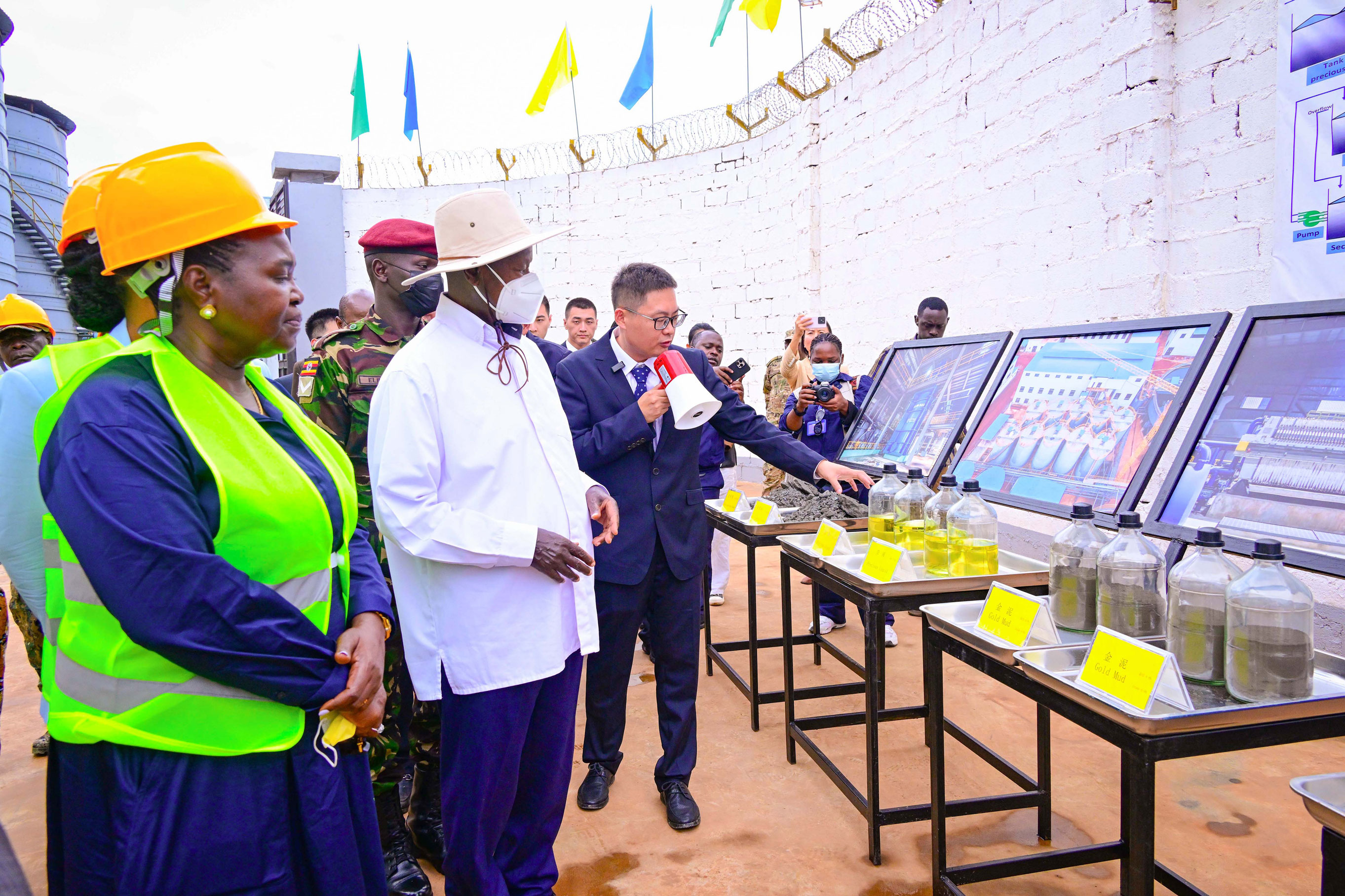 President Museveni is taken on a guided tour of Wagagai Gold Mining project in Busia district shortly after the facility on Saturday August 16, 2025