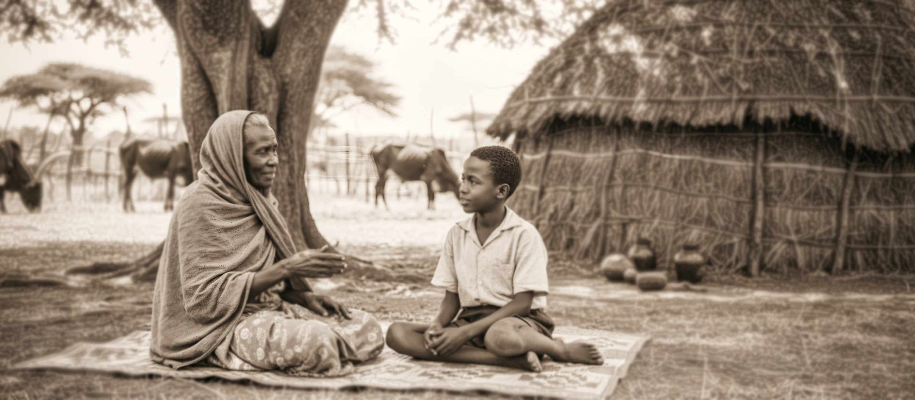 Museveni interacting with his grandmother Nyinancweende