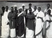 Yoweri Museveni acting in The cast of Shakespeare's Julius Caesar, Ntare Senior Secondary School in 1964