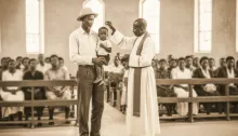  Museveni  being baptised