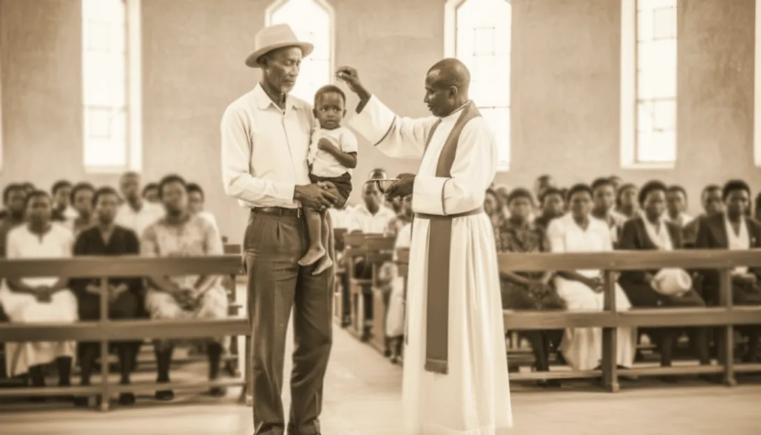  Museveni  being baptised