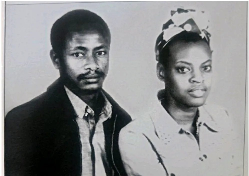 Museveni with his bride to be Janet in 1973